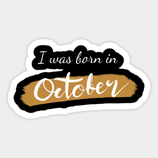 Born in October Sticker